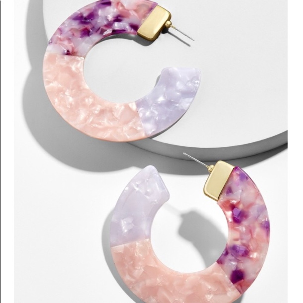 Destiny acrylic Hoop Earrings. Beautiful Tri Color